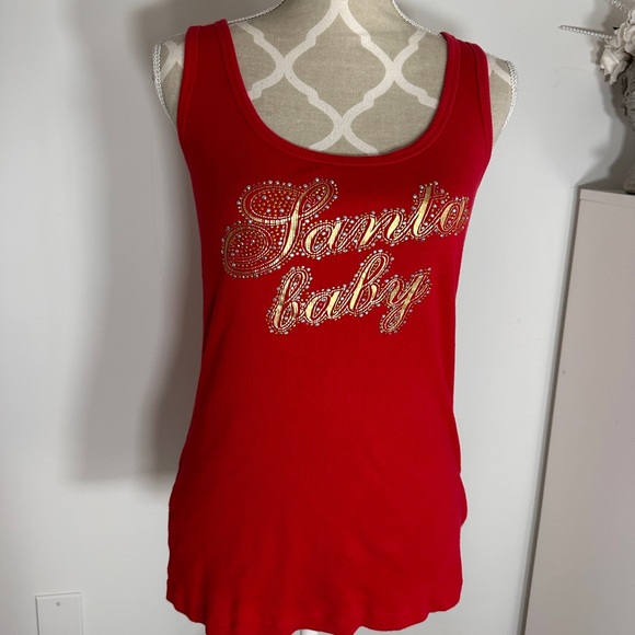 Vintage Y2K Santa baby Victoria secret mcbling ribbed tank - Picture 1 of 4
